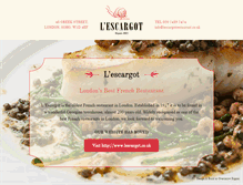 Tablet Screenshot of lescargotrestaurant.co.uk